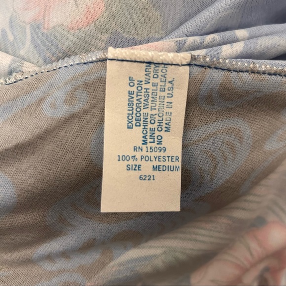 NEW Vintage 70s Sears Blue Hawaiian Print Full Length Caftan Medium Deadstock - Picture 10 of 10